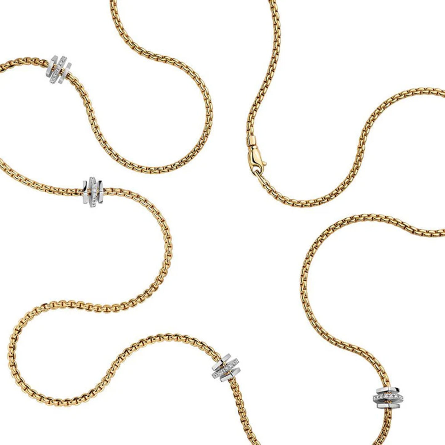 Eka Tiny 18ct Yellow & White Gold Diamond Necklace simple Pursuit