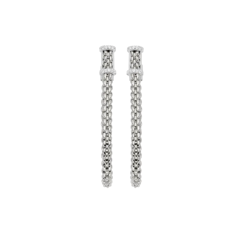 Essentials 18ct White Gold Diamond Hoop Earrings simple Pursuit
