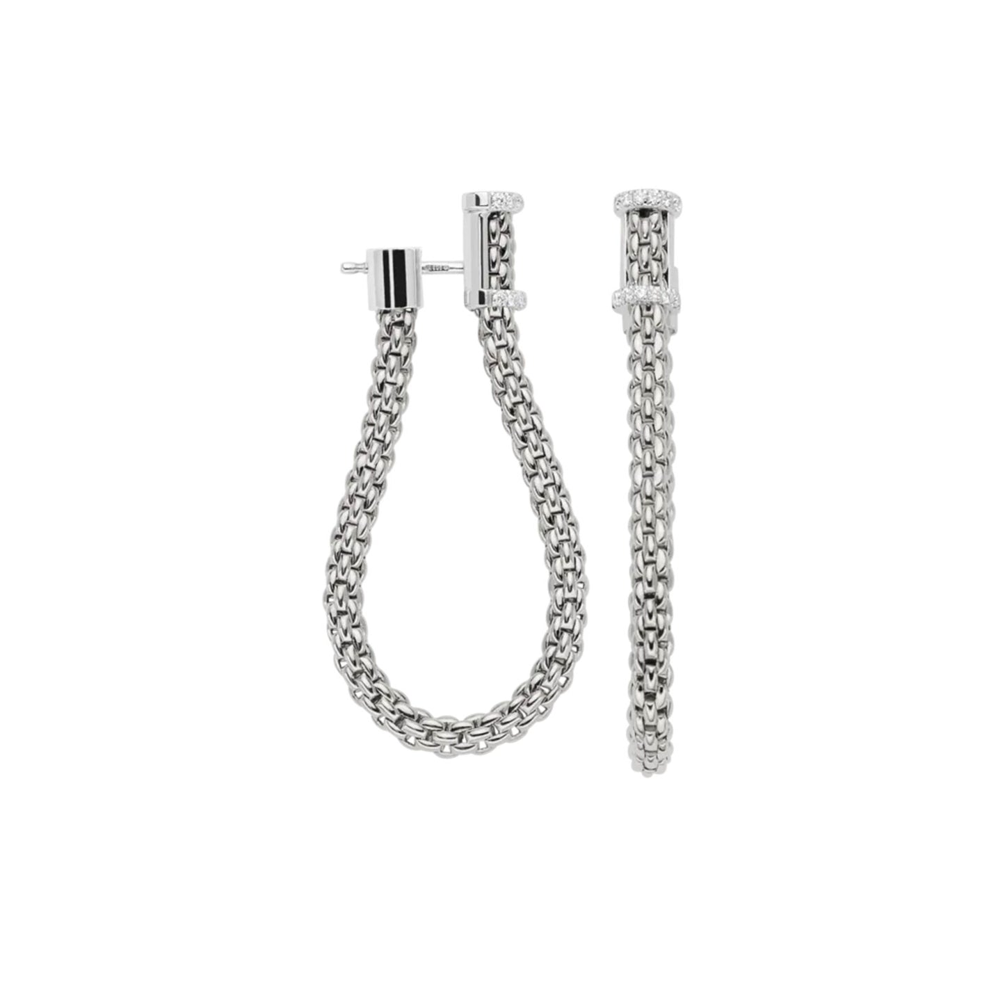 Essentials 18ct White Gold Diamond Hoop Earrings simple Pursuit
