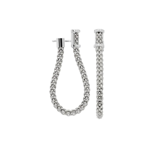 Essentials 18ct White Gold Diamond Hoop Earrings simple Pursuit