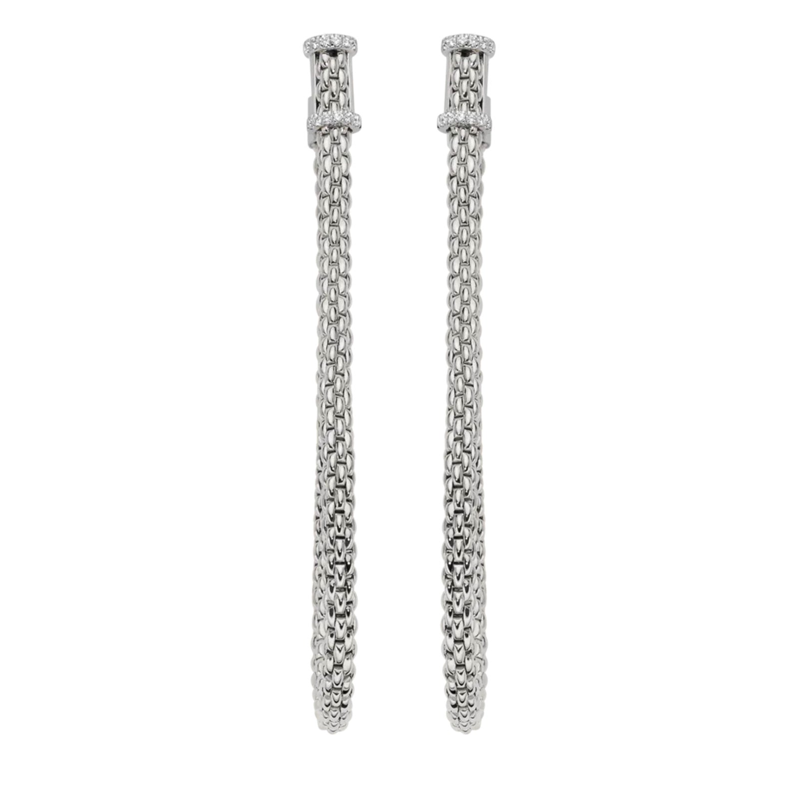 Essentials 18ct White Gold Diamond Hoop Earrings simple Pursuit