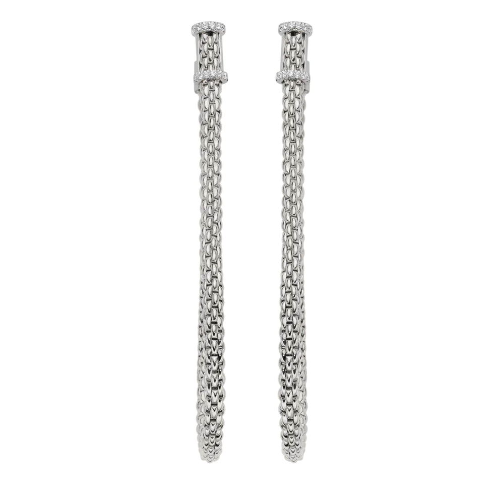 Essentials 18ct White Gold Diamond Hoop Earrings simple Pursuit