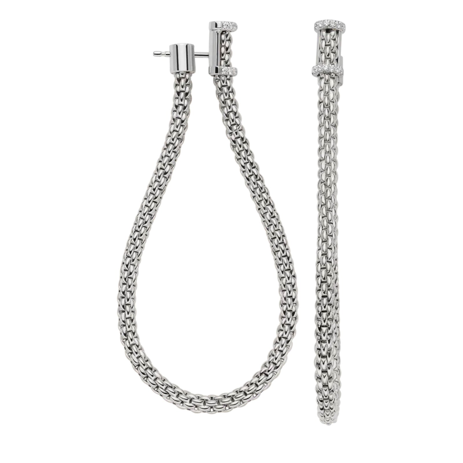 Essentials 18ct White Gold Diamond Hoop Earrings simple Pursuit