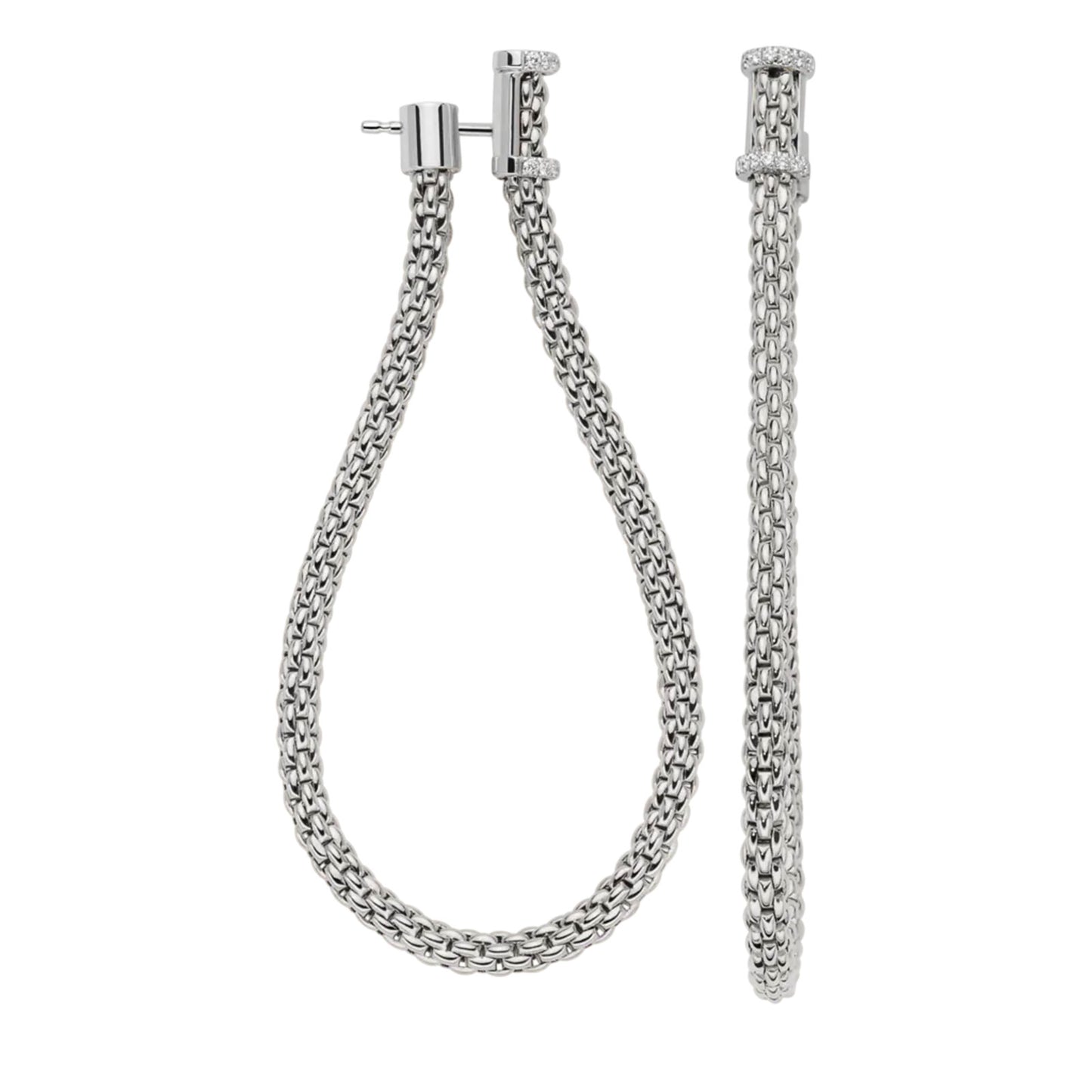 Essentials 18ct White Gold Diamond Hoop Earrings simple Pursuit