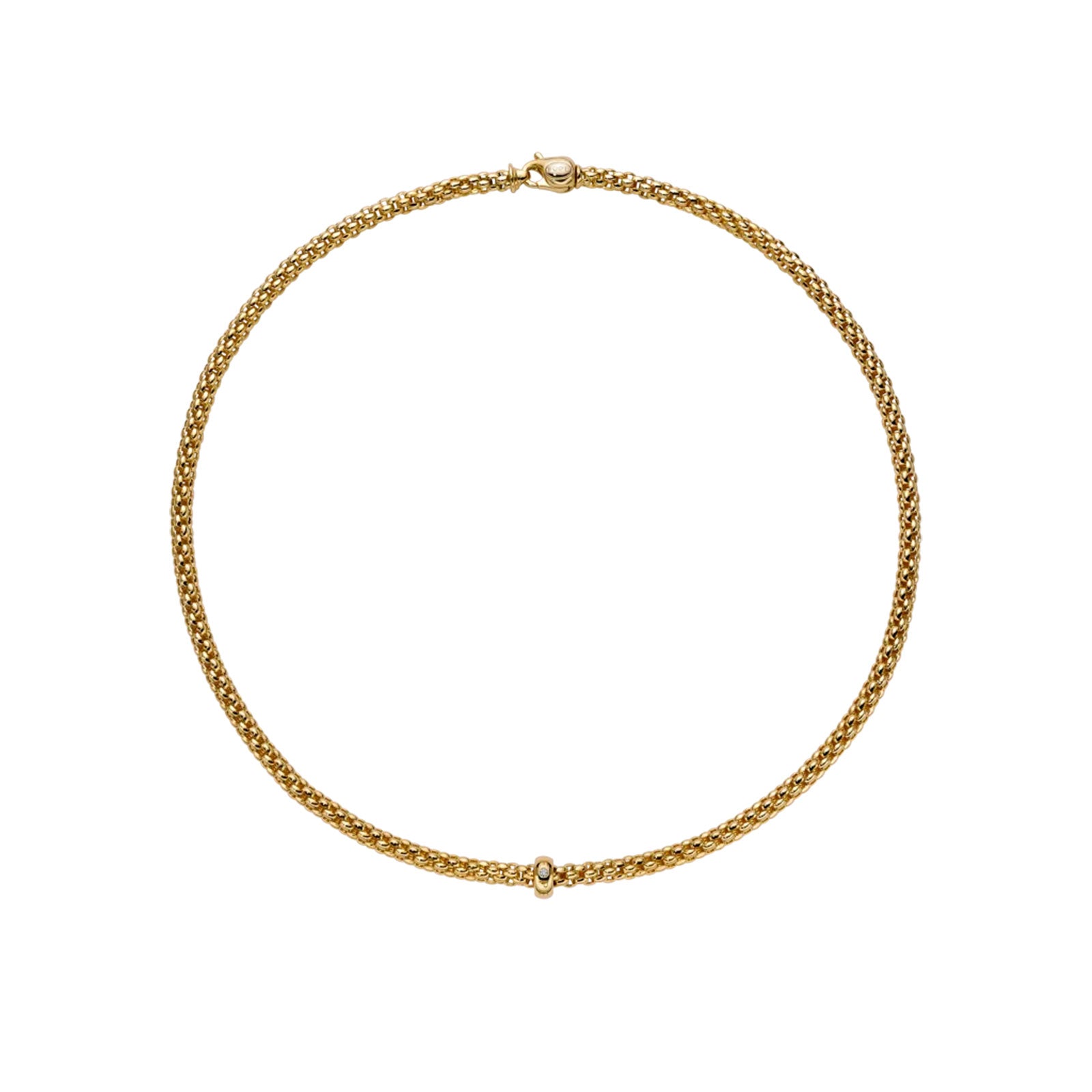 Solo 18ct Yellow Gold Diamond Necklace simple Pursuit