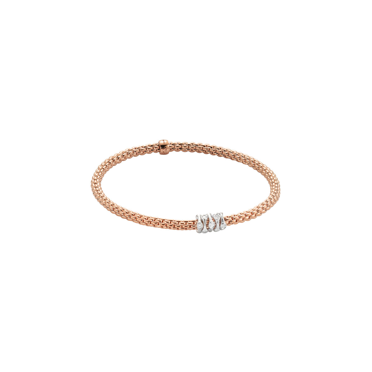 Prima 18ct Rose & White Gold Diamond Flex'it Bracelet