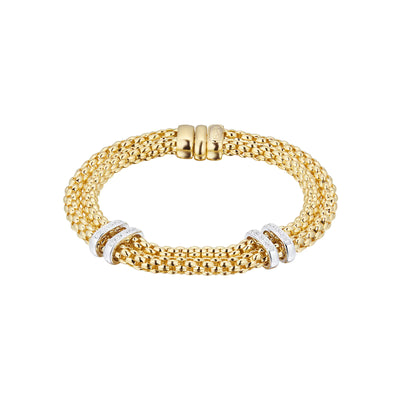 Maori 18ct Yellow & White Gold Two Row Diamond Bracelet simple Pursuit
