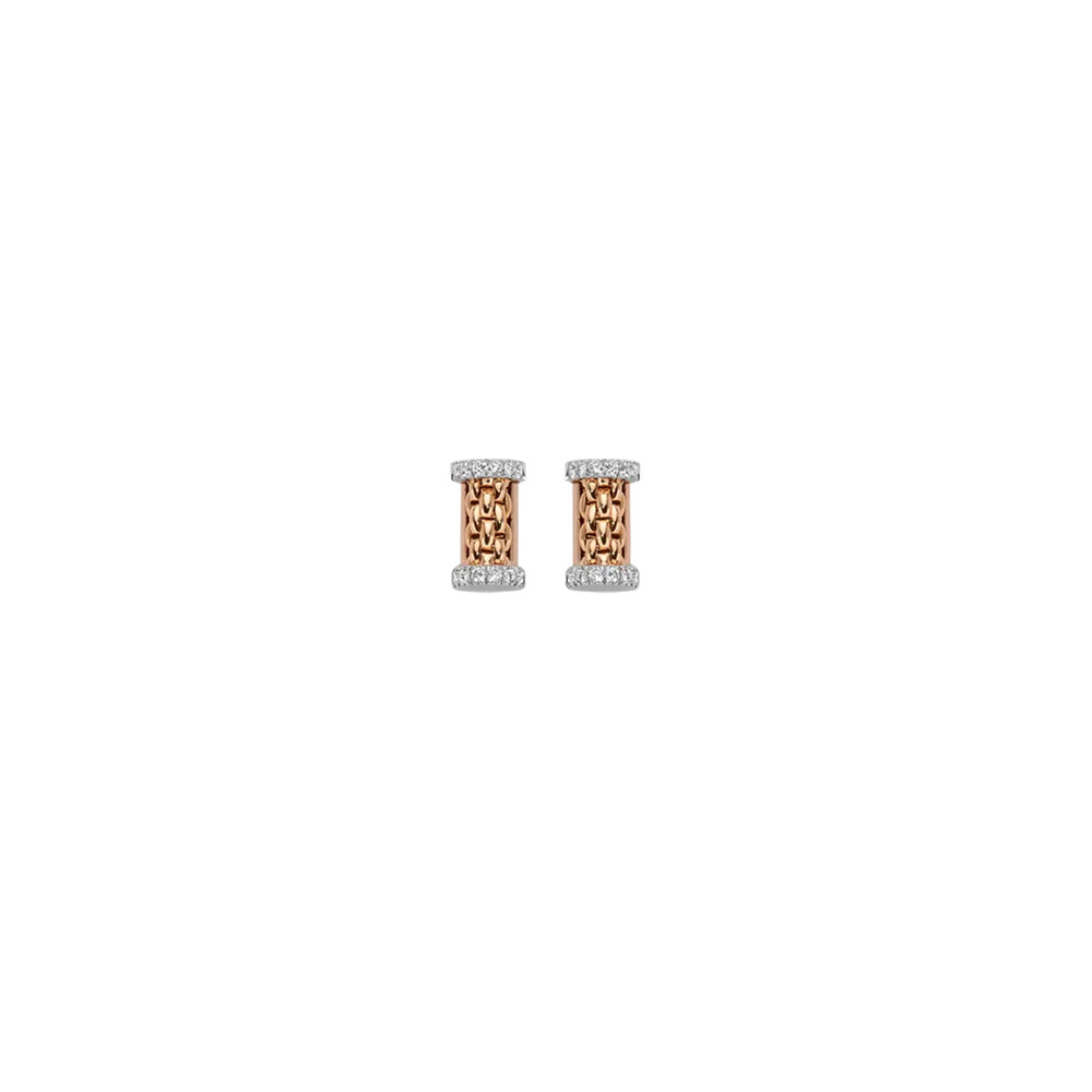 Essentials 18ct Rose & White Gold Diamond Stud Earrings simple Pursuit