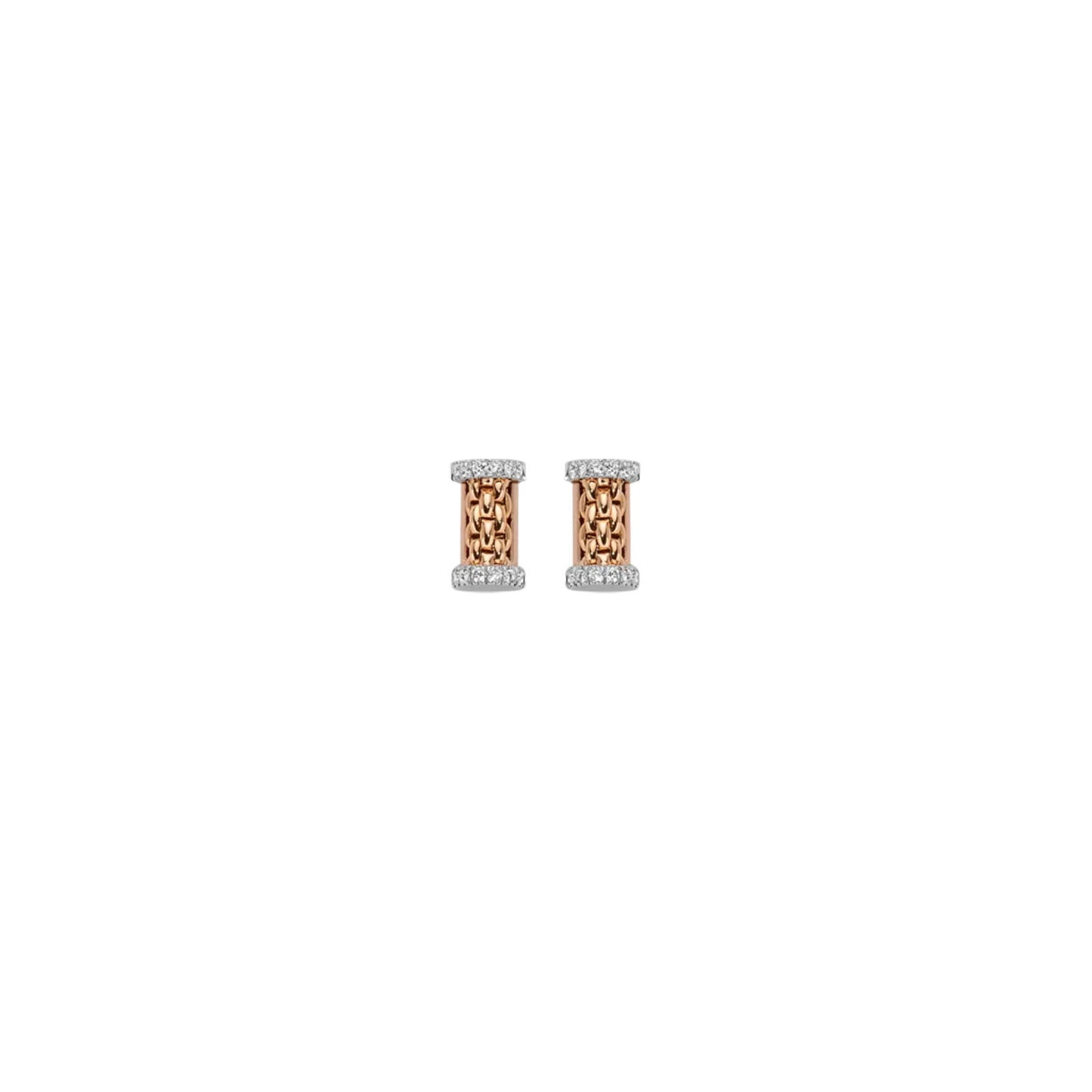 Essentials 18ct Rose & White Gold Diamond Stud Earrings simple Pursuit