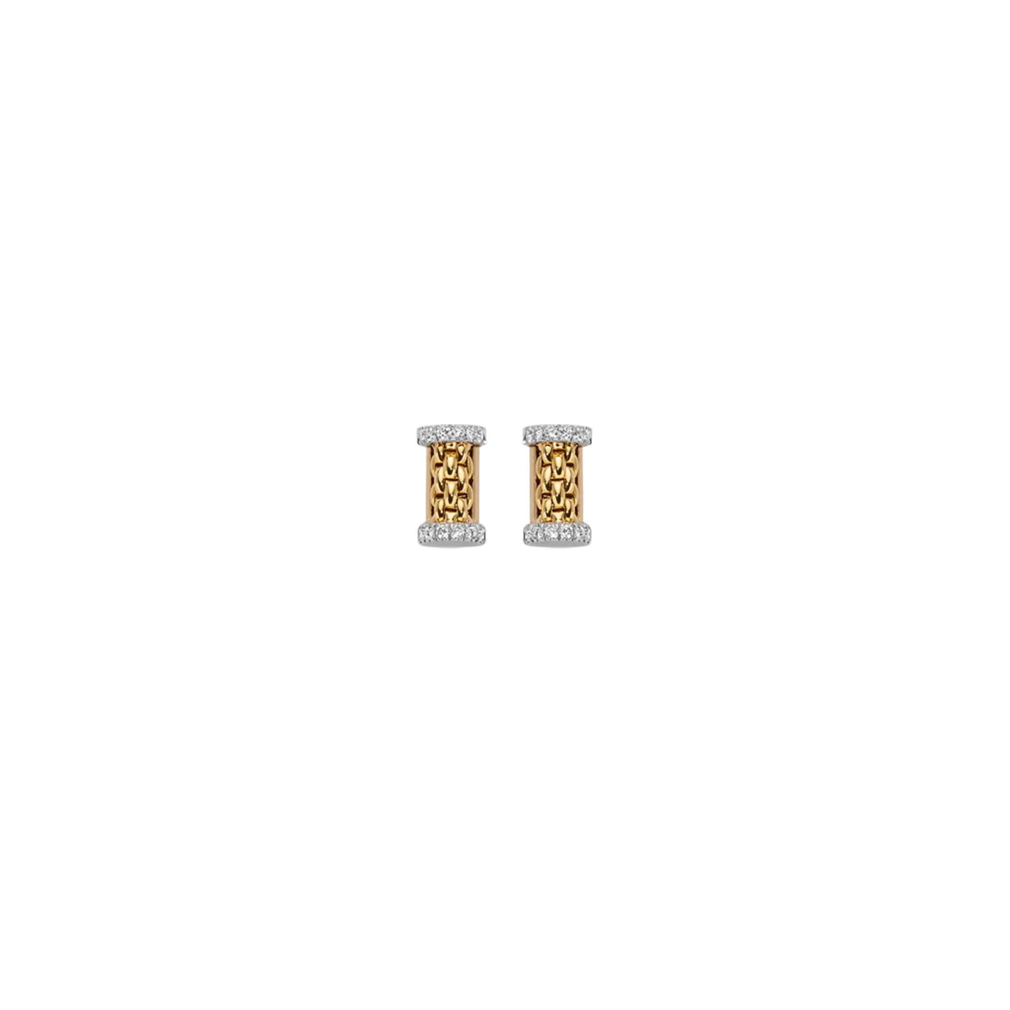 Essentials 18ct Yellow & White Gold Diamond Stud Earrings simple Pursuit