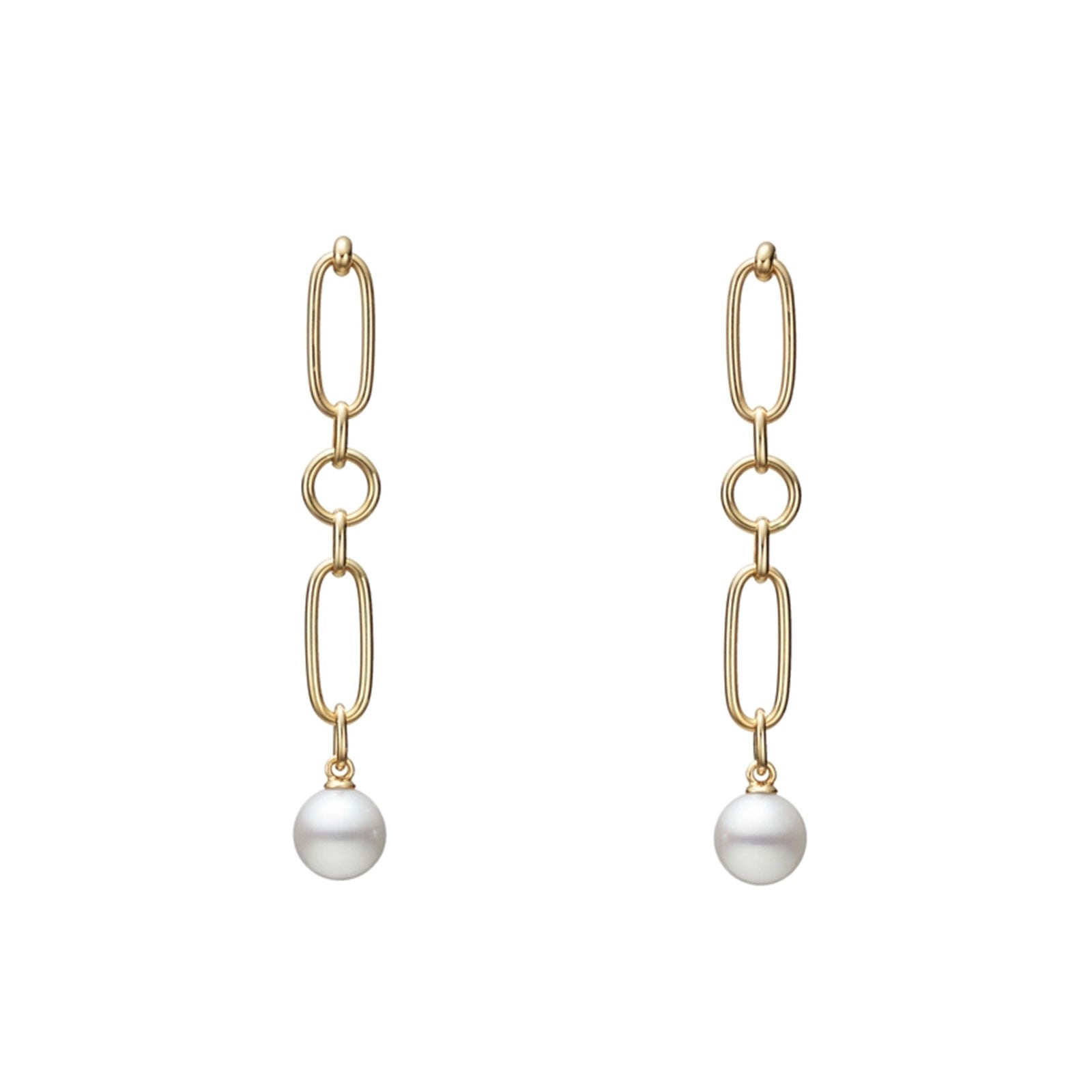 M Code Akoya Cultured Pearl Drop Earrings in 18ct Yellow Gold simple Pursuit