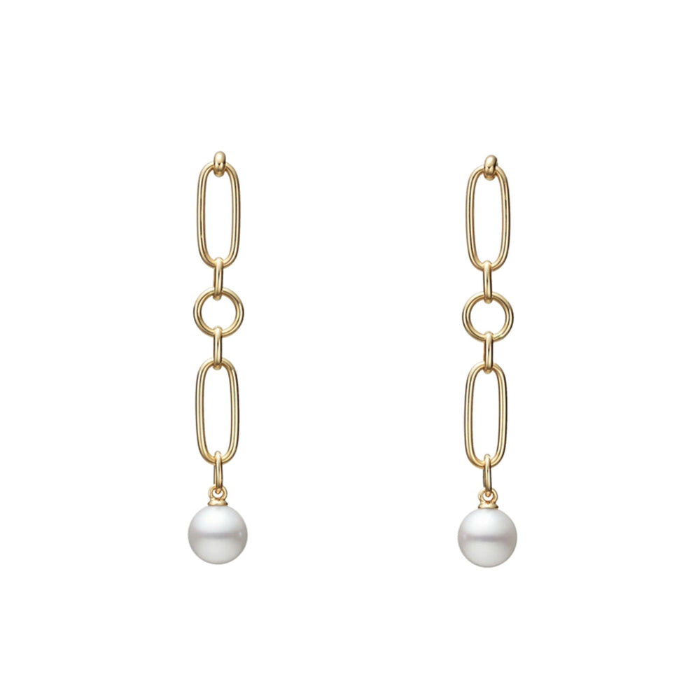M Code Akoya Cultured Pearl Drop Earrings in 18ct Yellow Gold simple Pursuit