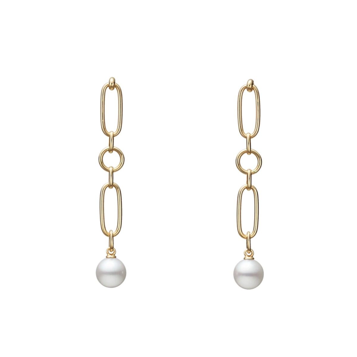 M Code Akoya Cultured Pearl Drop Earrings in 18ct Yellow Gold simple Pursuit