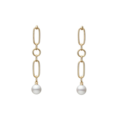 M Code Akoya Cultured Pearl Drop Earrings in 18ct Yellow Gold simple Pursuit
