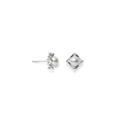 M Collection Akoya Cultured Pearl Stud Earrings in 18ct White Gold simple Pursuit