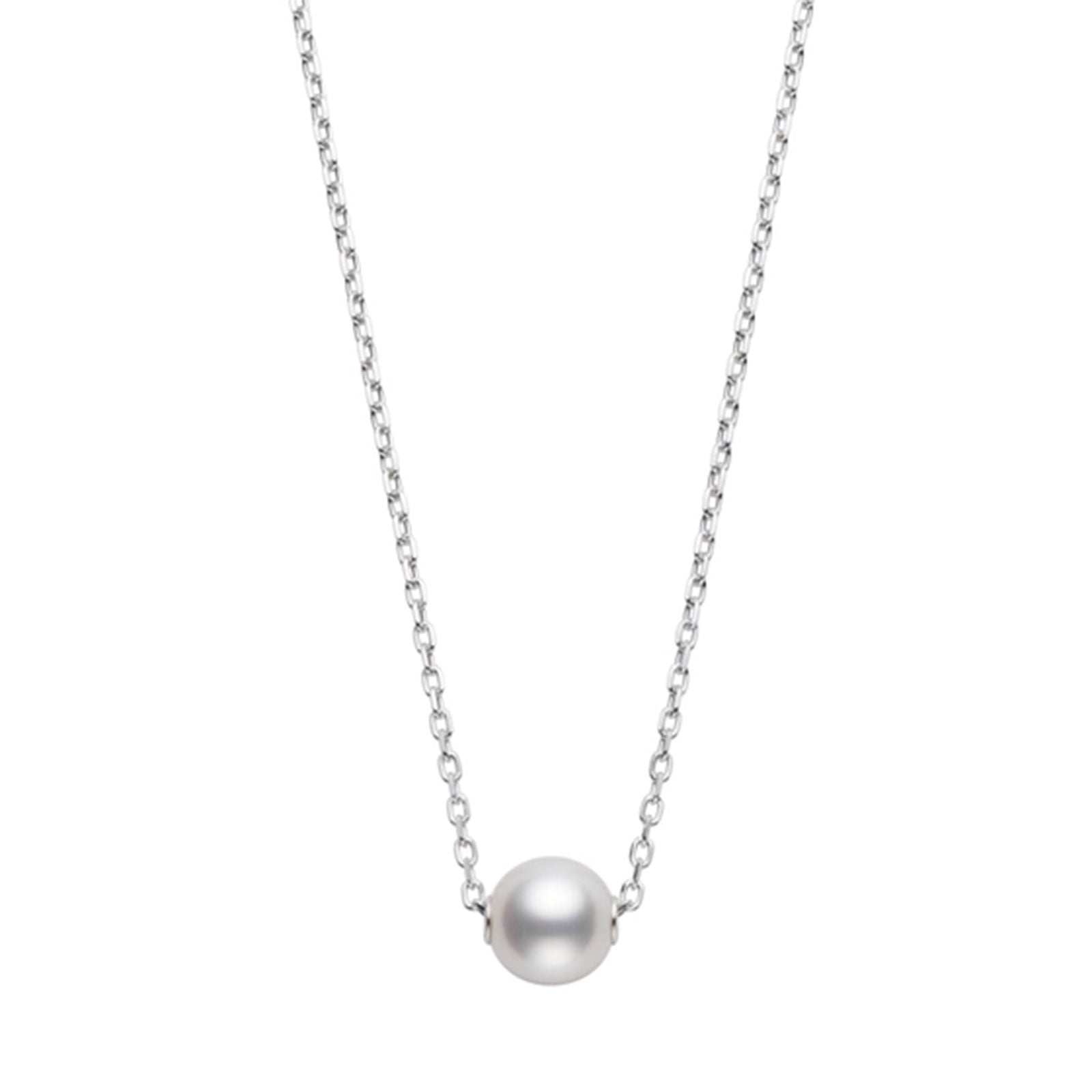 Classic Akoya Cultured Pearl Necklace in 18ct White Gold simple Pursuit