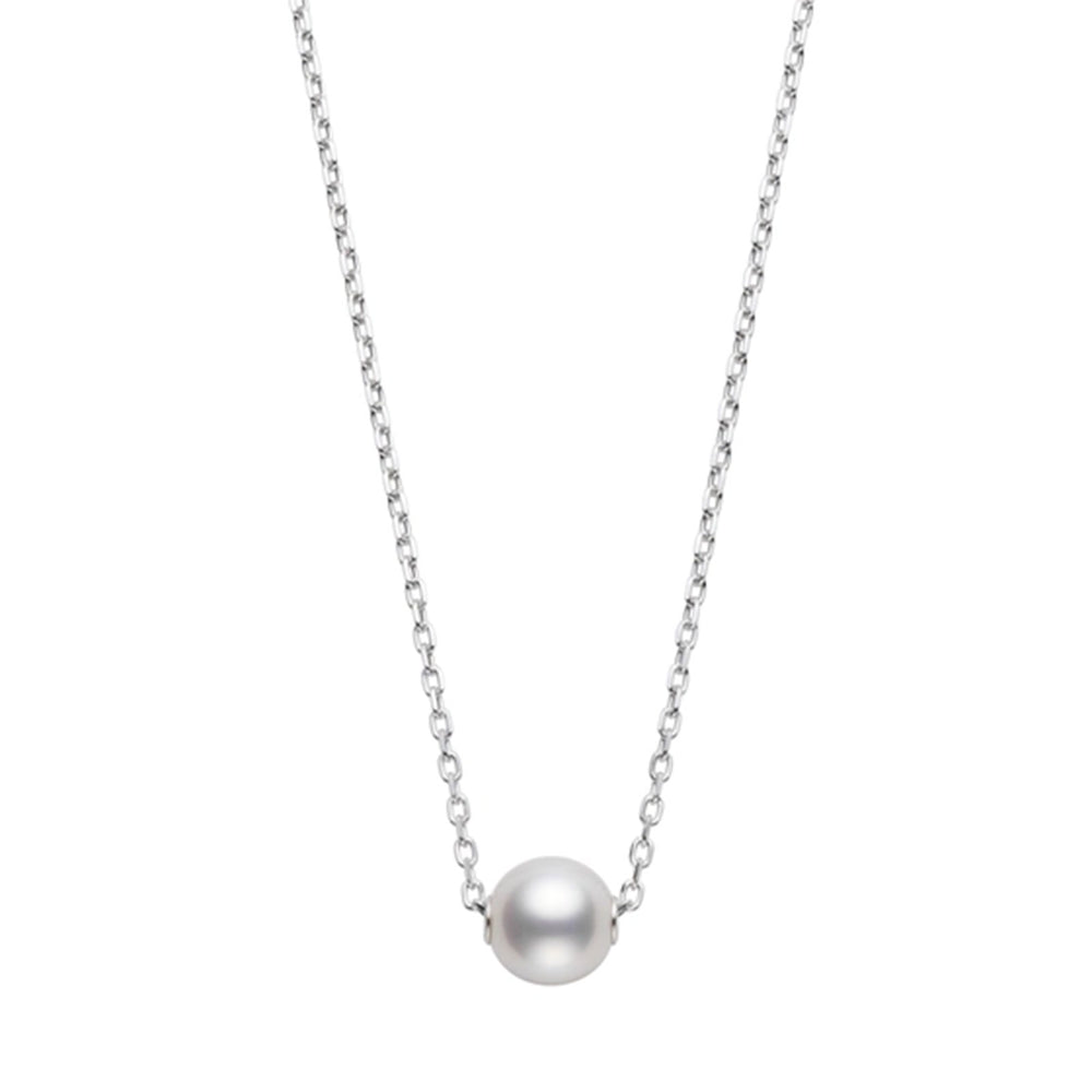 Classic Akoya Cultured Pearl Necklace in 18ct White Gold simple Pursuit