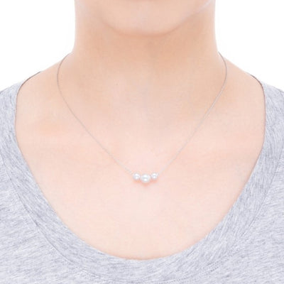 Pearls in Motion Akoya Cultured Pearl Triple Pendant in 18ct White Gold simple Pursuit