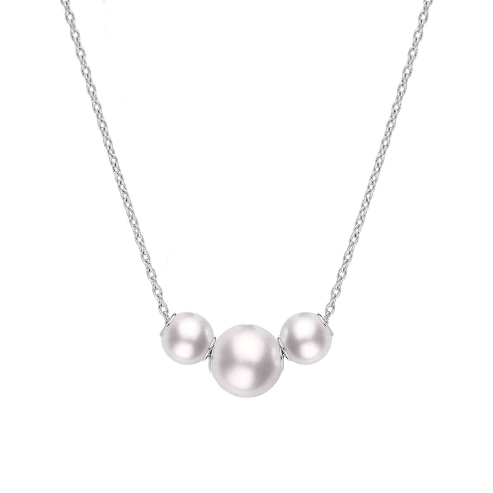 Pearls in Motion Akoya Cultured Pearl Triple Necklace in 18ct White Gold simple Pursuit