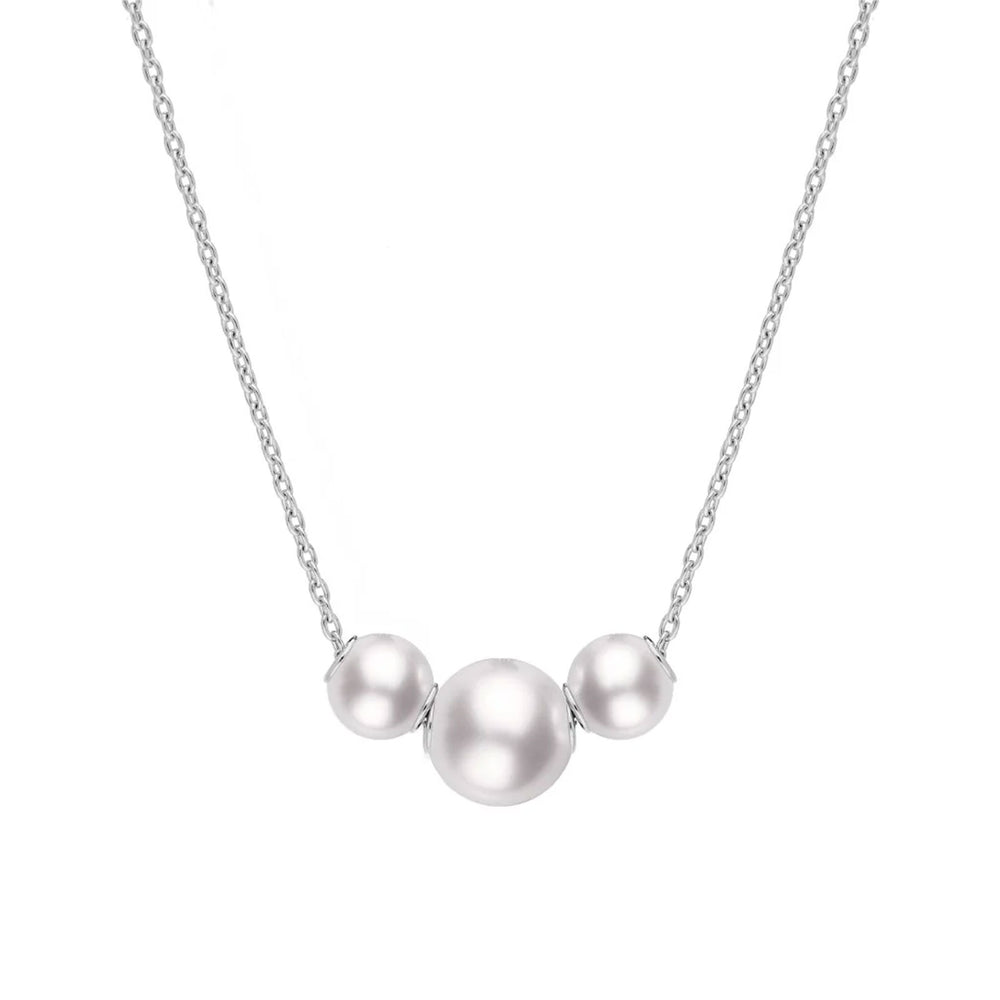 Pearls in Motion Akoya Cultured Pearl Triple Necklace in 18ct White Gold simple Pursuit