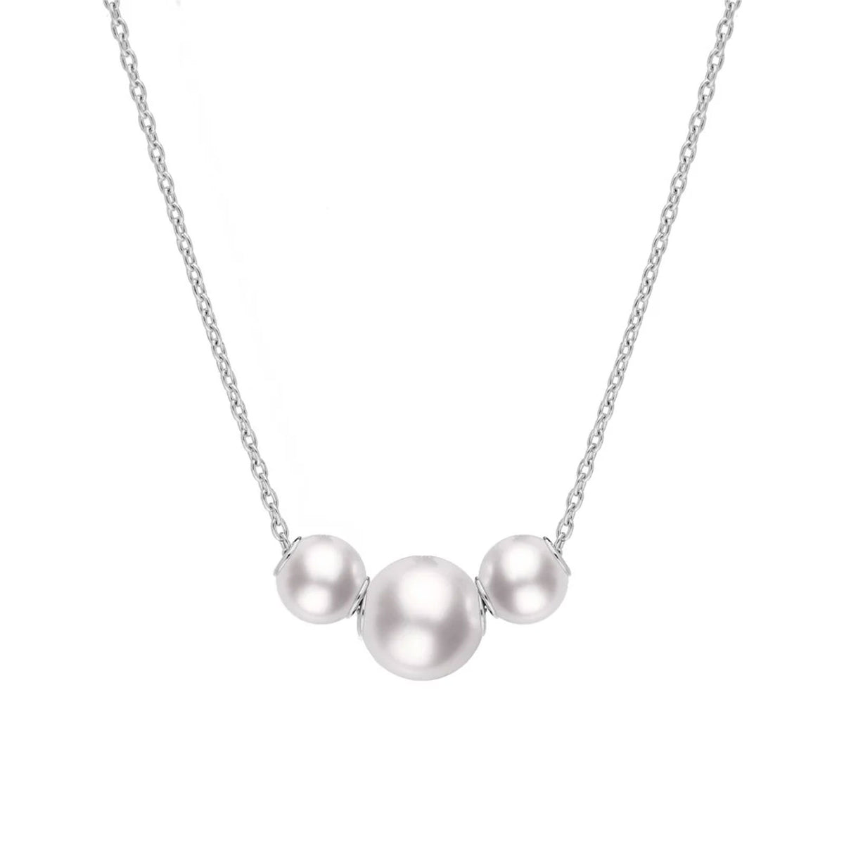 Pearls in Motion Akoya Cultured Pearl Triple Pendant in 18ct White Gold simple Pursuit