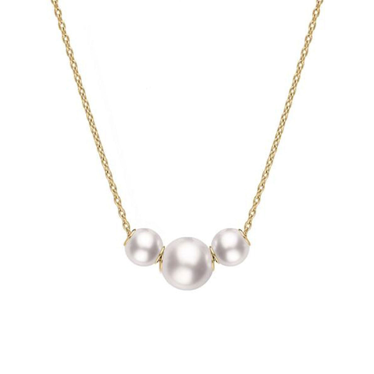 Pearls in Motion Akoya Cultured Pearl Triple Pendant in 18ct Yellow Gold simple Pursuit