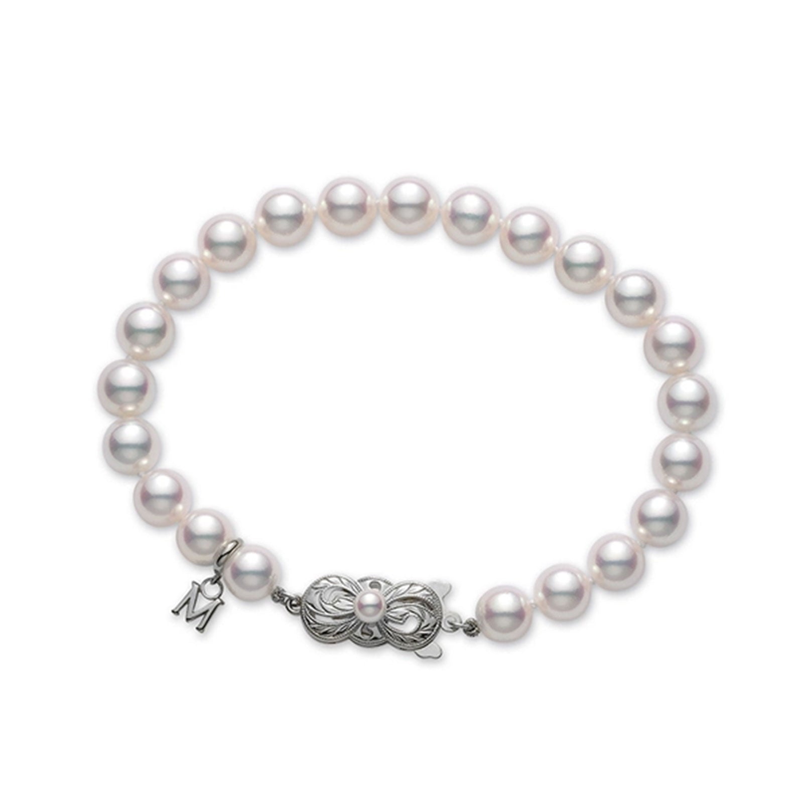 Classic A Grade Akoya Cultured Pearl Strand Bracelet in 18ct White Gold simple Pursuit