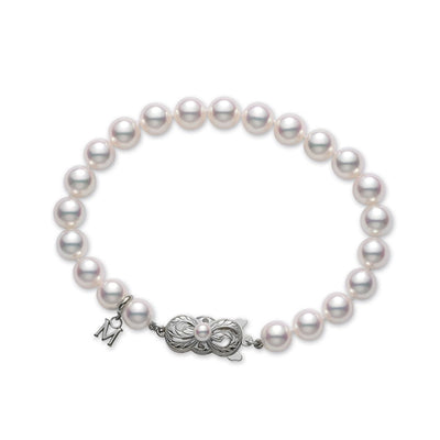 Classic A Grade Akoya Cultured Pearl Strand Bracelet in 18ct White Gold simple Pursuit