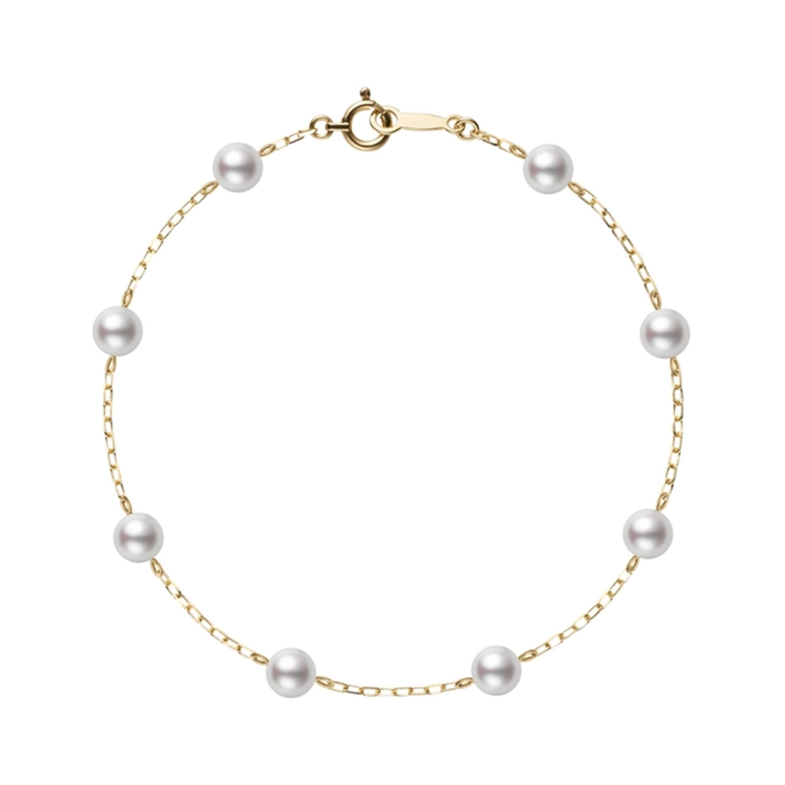 Classic Akoya Cultured Pearl Chain Bracelet in 18ct Yellow Gold simple Pursuit