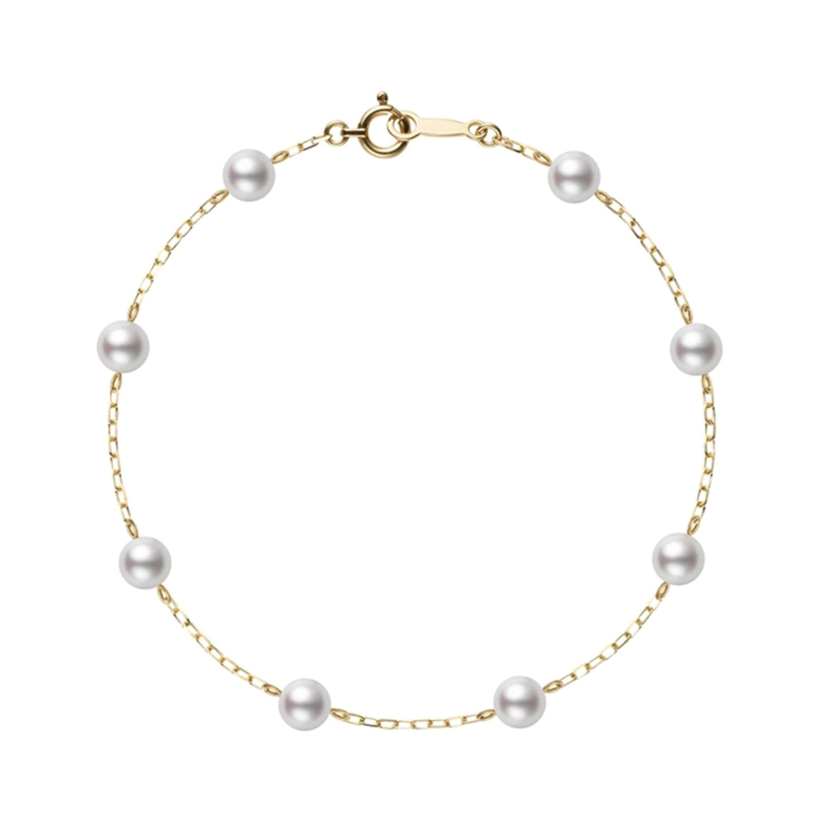 Classic Akoya Cultured Pearl Chain Bracelet in 18ct Yellow Gold simple Pursuit