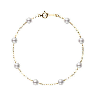 Classic Akoya Cultured Pearl Chain Bracelet in 18ct Yellow Gold simple Pursuit