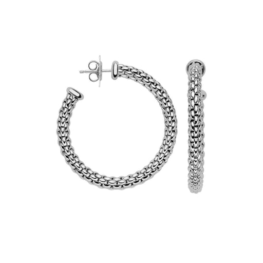 Essentials 18ct White Gold Hoop Earrings 40mm 02E06OX_XX_B Earrings Fope   