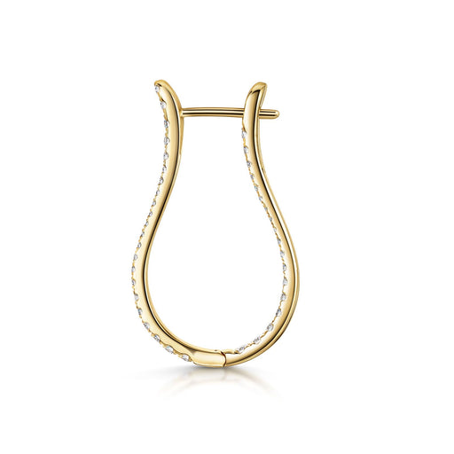 18ct Yellow Gold Brilliant-Cut Diamond Long Hoop Earrings 0.96ct Earrings Michael Spiers   