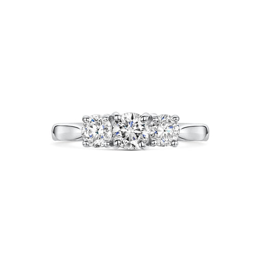 Platinum Brilliant-Cut Diamond Trilogy Three Stone Ring 0.75ct Ring Michael Spiers   