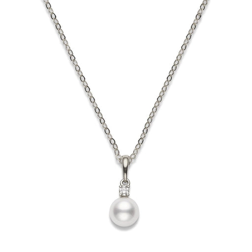 Mikimoto Classic AA Grade Akoya Cultured Pearl & Diamond Necklace in 18ct White Gold - PPS753DW Necklace Mikimoto 7.5mm  