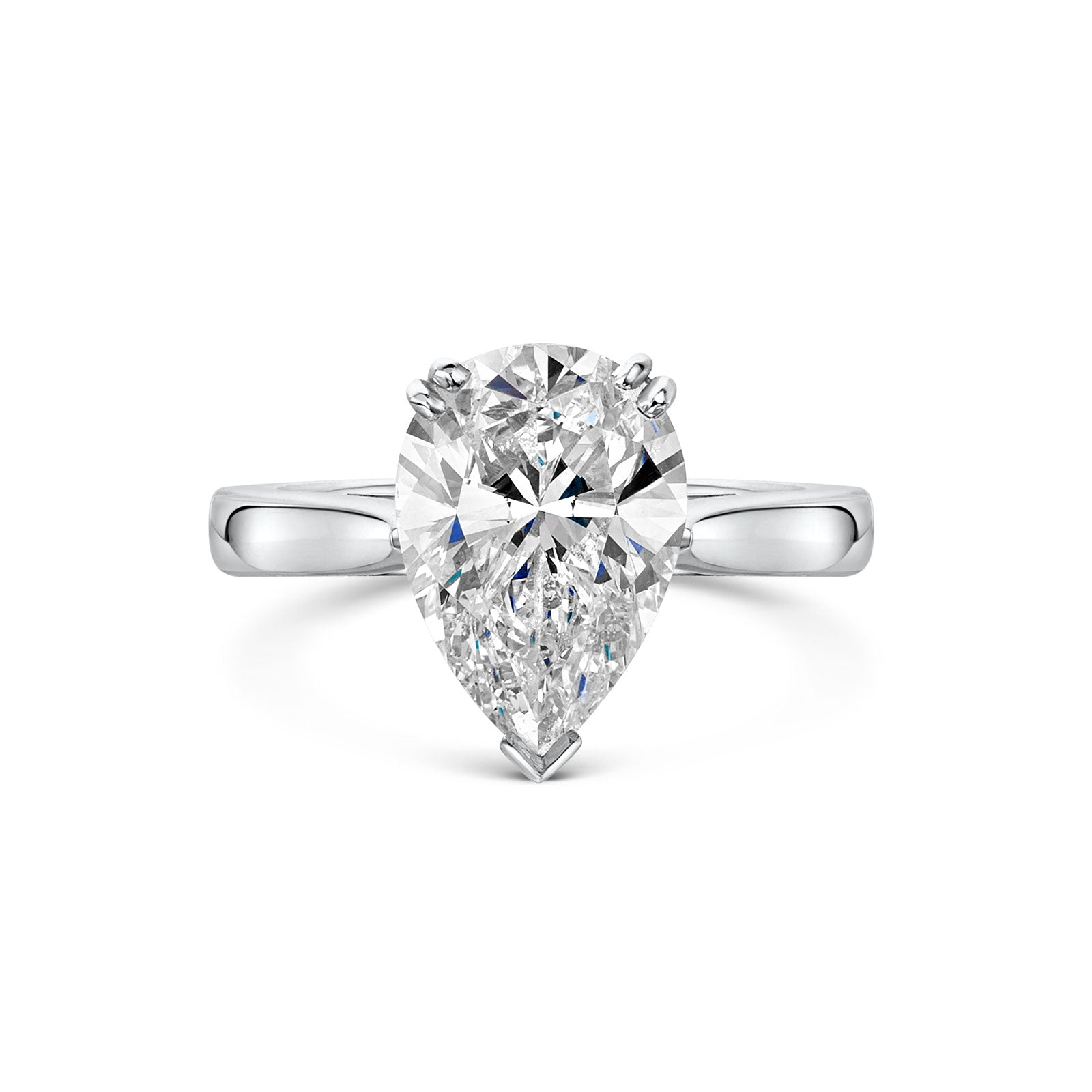 Platinum Diamond Solitaire Ring 3.69ct simple Pursuit