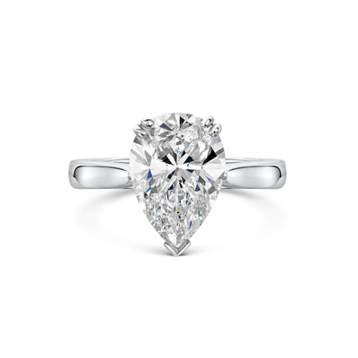Platinum Diamond Solitaire Ring 3.69ct simple Pursuit