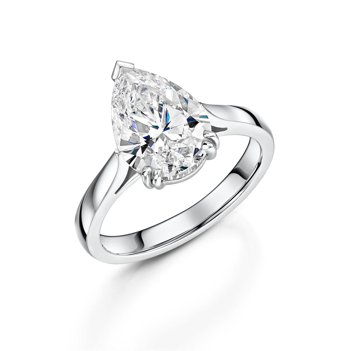 Platinum Diamond Solitaire Ring 3.69ct simple Pursuit