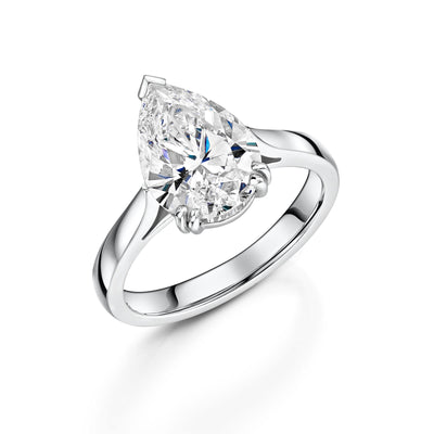 Platinum Diamond Solitaire Ring 3.69ct simple Pursuit
