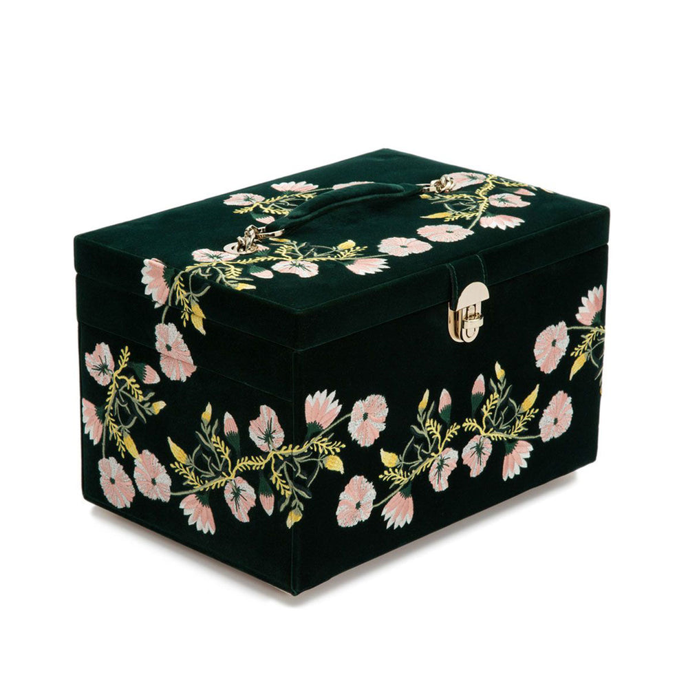 Zoe Large Floral Jewellery Box Forest Green simple Pursuit