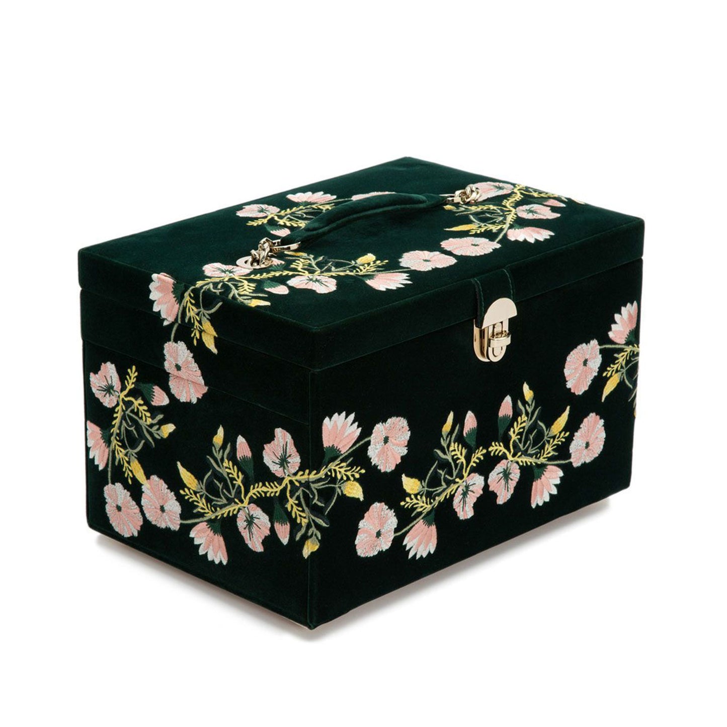 Zoe Large Floral Jewellery Box Forest Green simple Pursuit