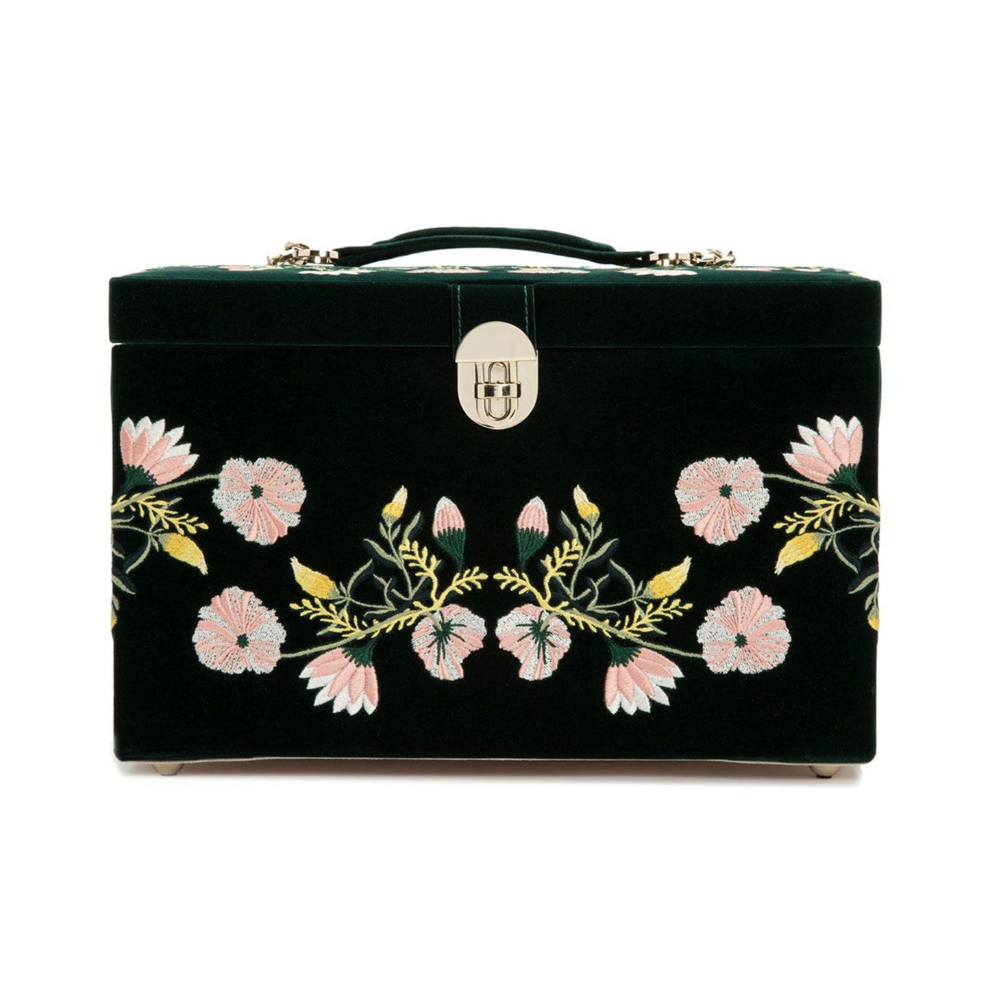 Zoe Large Floral Jewellery Box Forest Green simple Pursuit