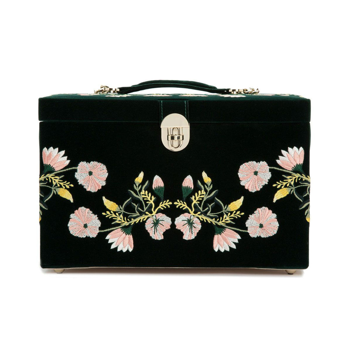 Zoe Large Floral Jewellery Box Forest Green simple Pursuit