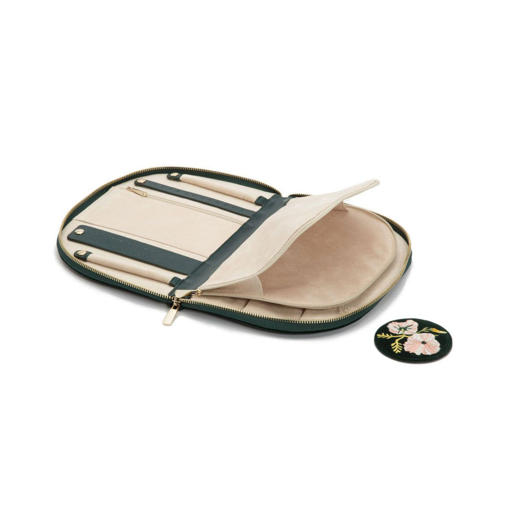 Zoe Portfolio Floral Jewellery Case Forest Green simple Pursuit