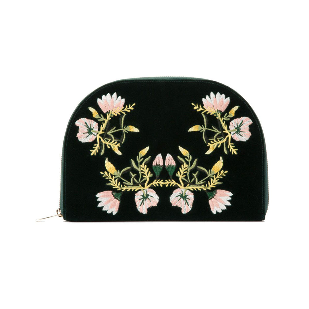 Zoe Portfolio Floral Jewellery Case Forest Green simple Pursuit
