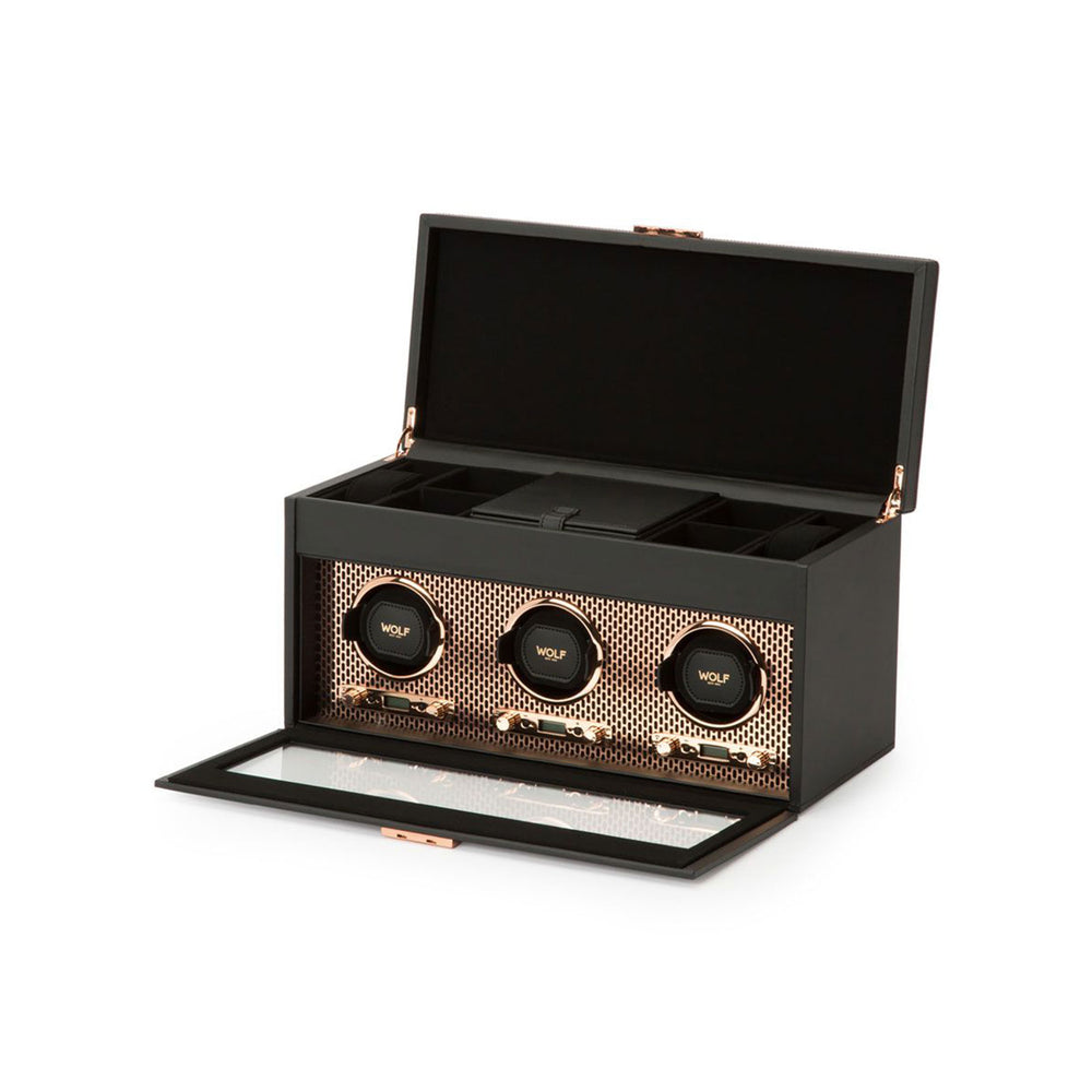 Axis Triple Watch Winder Black & Copper simple Pursuit