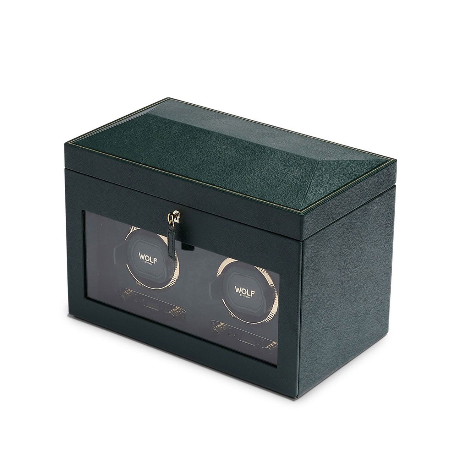 British Racing Double Watch Winder With Storage Green simple Pursuit
