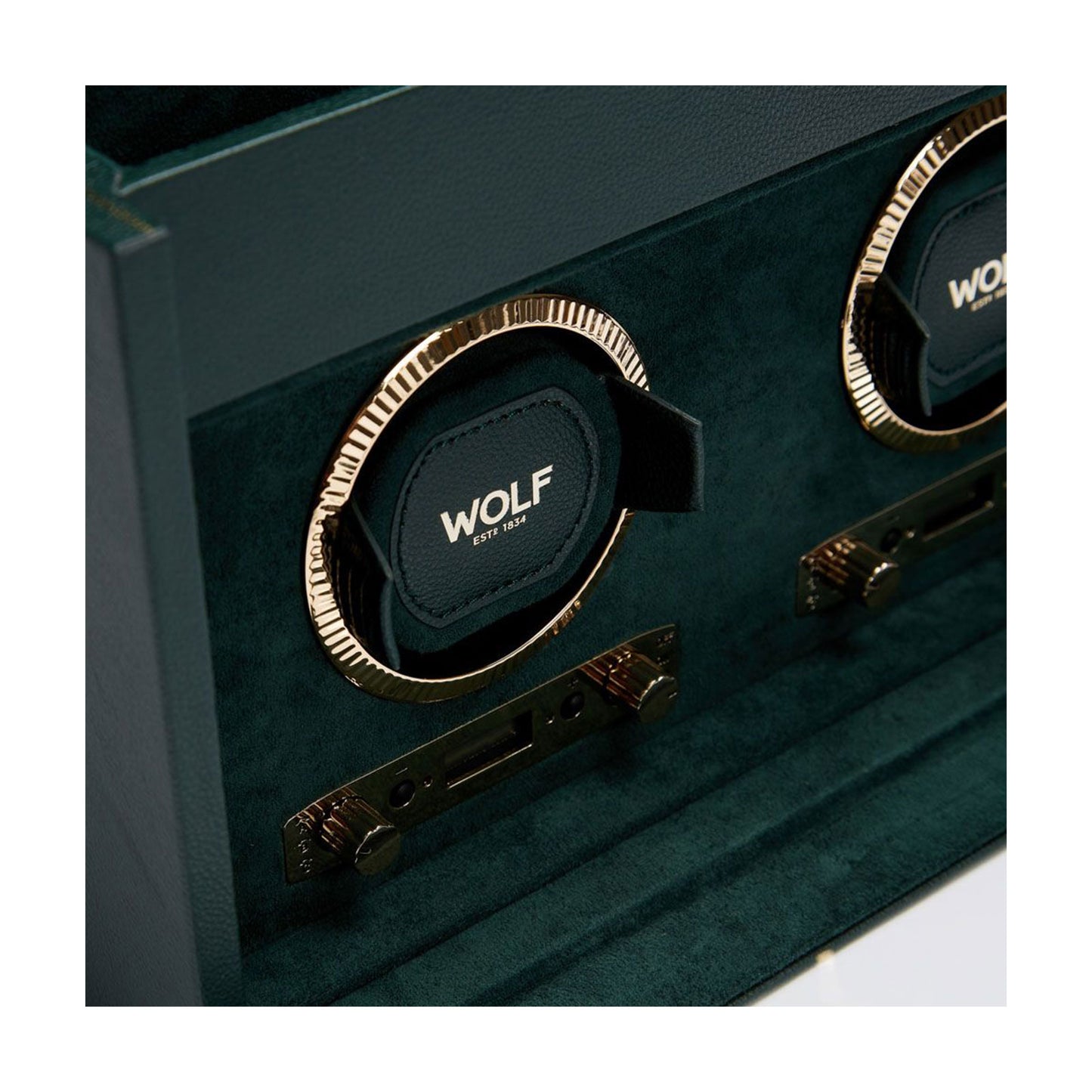 British Racing Double Watch Winder With Storage Green simple Pursuit