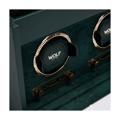 British Racing Double Watch Winder With Storage Green simple Pursuit