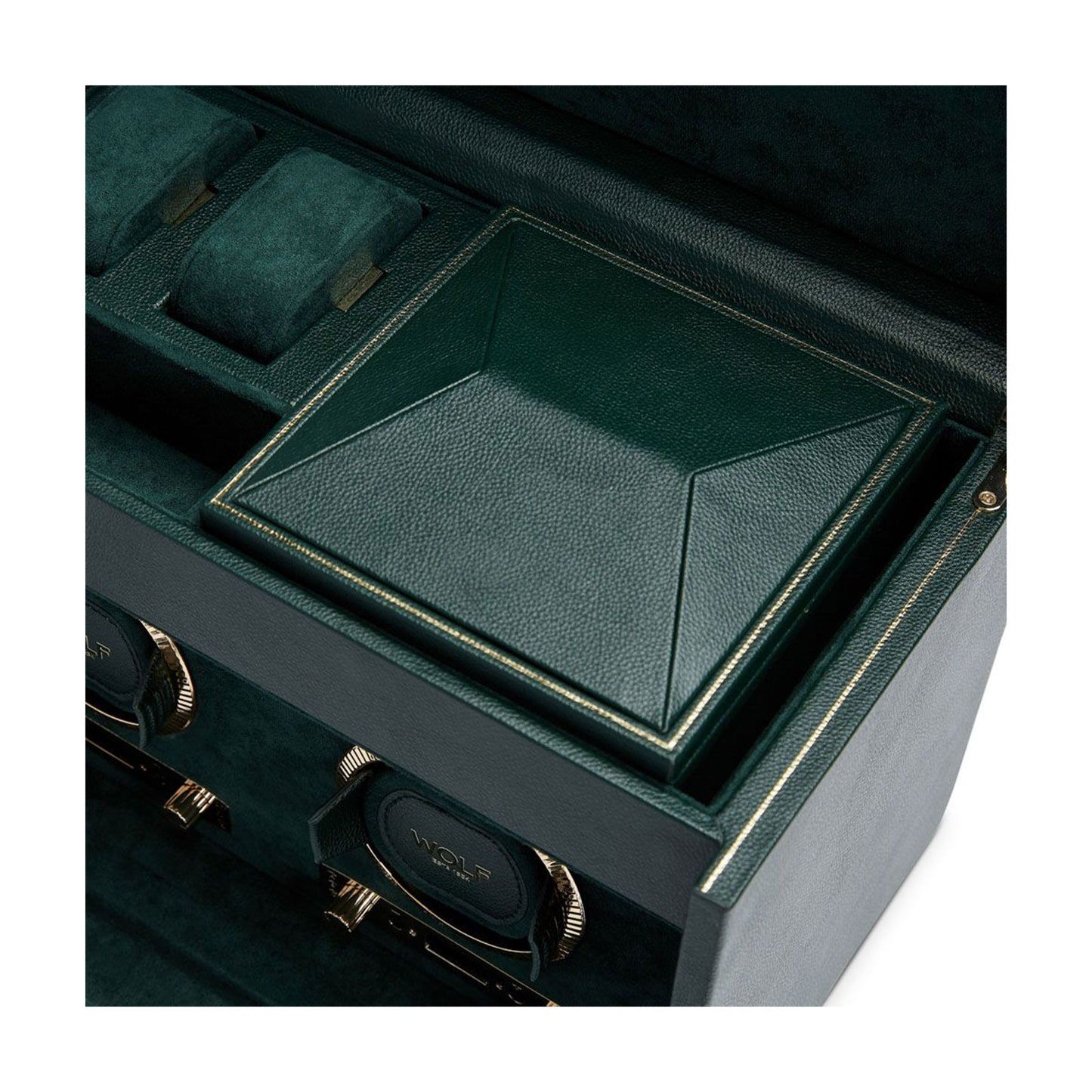 British Racing Double Watch Winder With Storage Green simple Pursuit